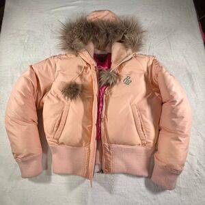 Rocawear Y2K  Puffer Jacket with Faux Fur Hood